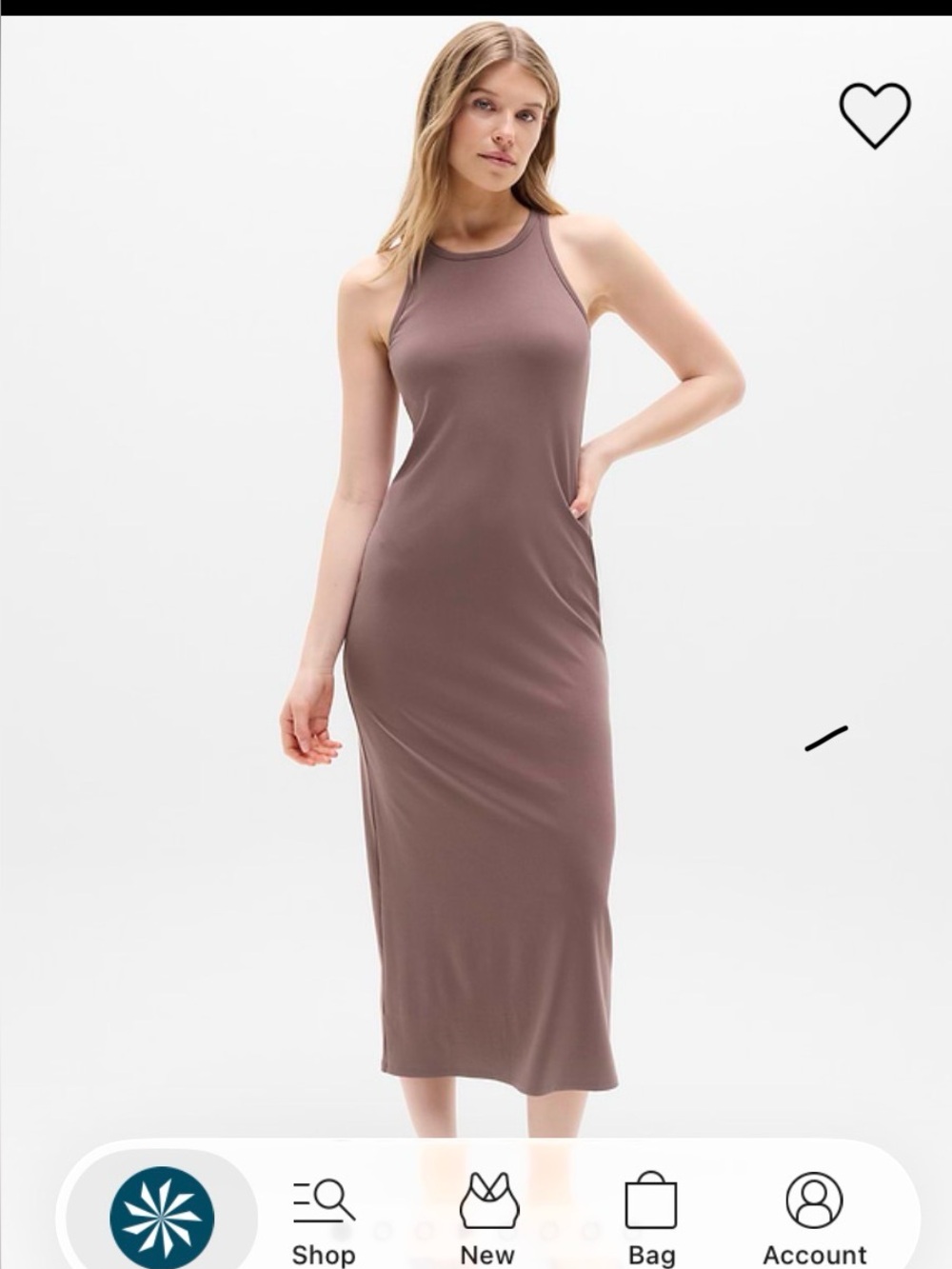 Athletes Signature Sleeveless Maxi Dress in Mauve/Tan NWT